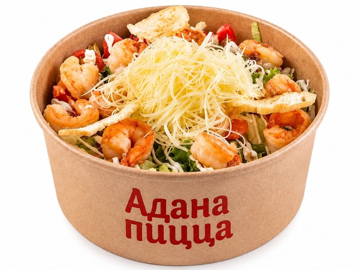 Салат Цезарь с креветками